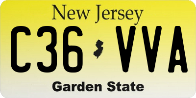 NJ license plate C36VVA