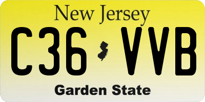 NJ license plate C36VVB