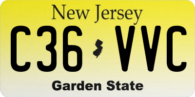 NJ license plate C36VVC