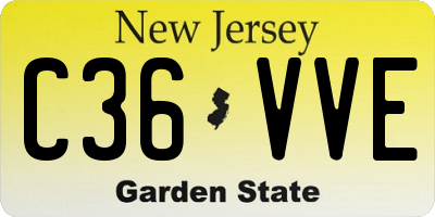 NJ license plate C36VVE