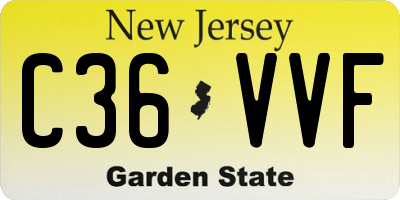 NJ license plate C36VVF