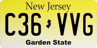 NJ license plate C36VVG