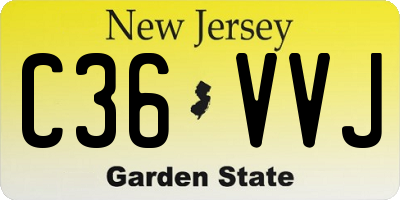 NJ license plate C36VVJ