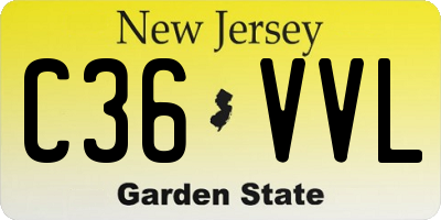 NJ license plate C36VVL