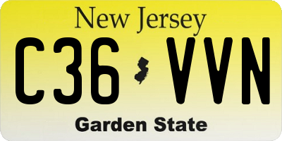 NJ license plate C36VVN