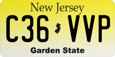 NJ license plate C36VVP