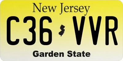 NJ license plate C36VVR
