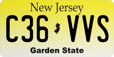 NJ license plate C36VVS