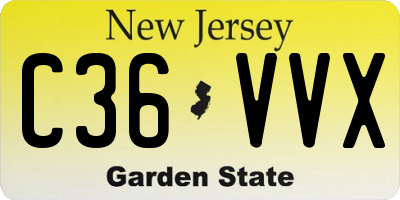 NJ license plate C36VVX