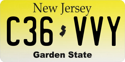 NJ license plate C36VVY