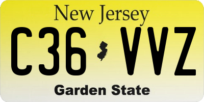 NJ license plate C36VVZ