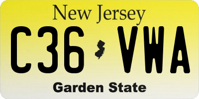 NJ license plate C36VWA