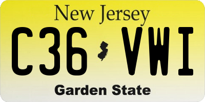 NJ license plate C36VWI