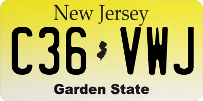 NJ license plate C36VWJ