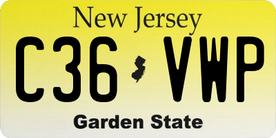 NJ license plate C36VWP