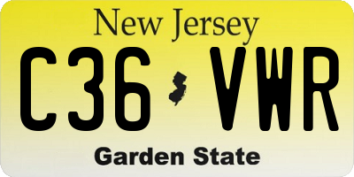 NJ license plate C36VWR