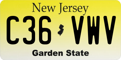 NJ license plate C36VWV