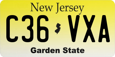 NJ license plate C36VXA