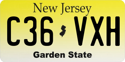 NJ license plate C36VXH