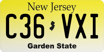 NJ license plate C36VXI