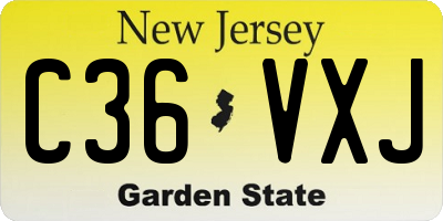 NJ license plate C36VXJ