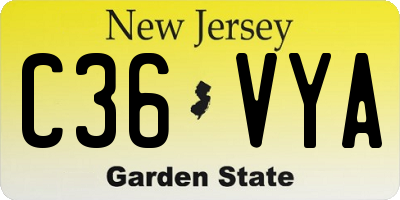 NJ license plate C36VYA