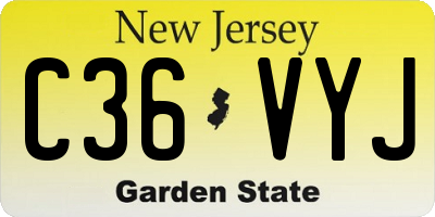 NJ license plate C36VYJ