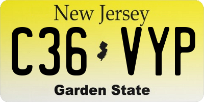 NJ license plate C36VYP