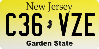 NJ license plate C36VZE