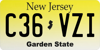 NJ license plate C36VZI