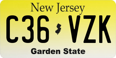 NJ license plate C36VZK