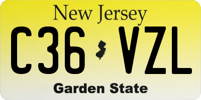 NJ license plate C36VZL