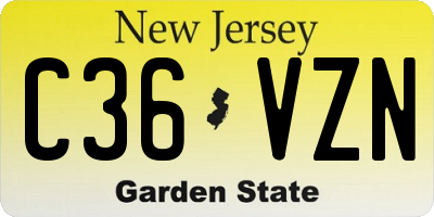 NJ license plate C36VZN