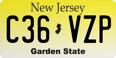 NJ license plate C36VZP