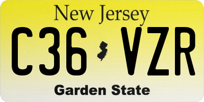 NJ license plate C36VZR