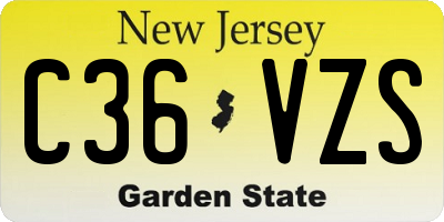 NJ license plate C36VZS