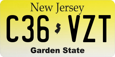 NJ license plate C36VZT
