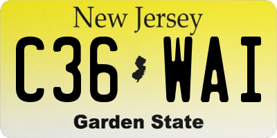 NJ license plate C36WAI