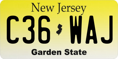 NJ license plate C36WAJ