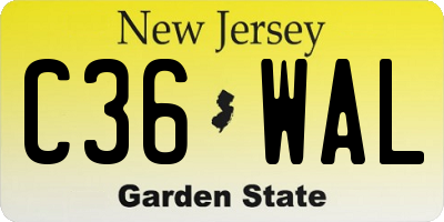 NJ license plate C36WAL