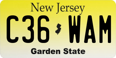 NJ license plate C36WAM