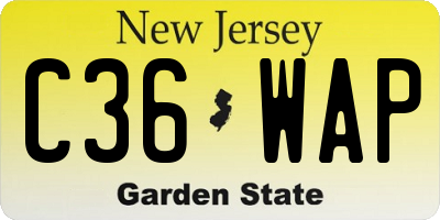 NJ license plate C36WAP