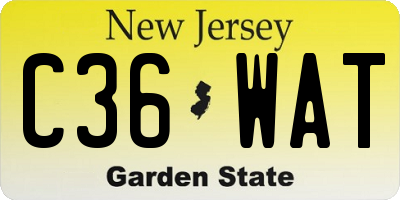 NJ license plate C36WAT