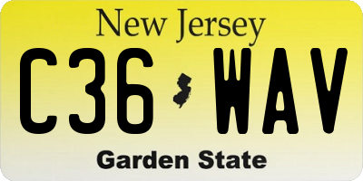 NJ license plate C36WAV