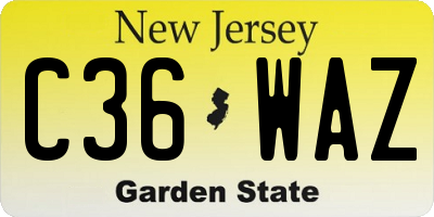NJ license plate C36WAZ