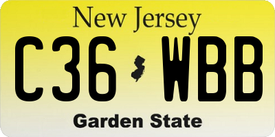 NJ license plate C36WBB