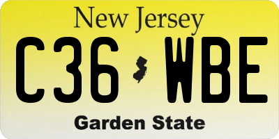 NJ license plate C36WBE