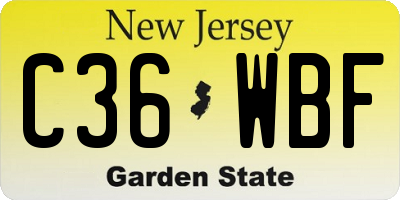 NJ license plate C36WBF