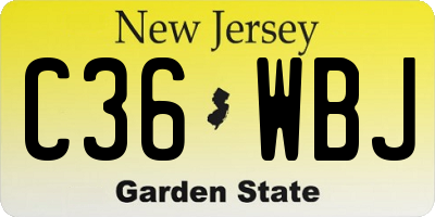 NJ license plate C36WBJ