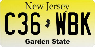NJ license plate C36WBK